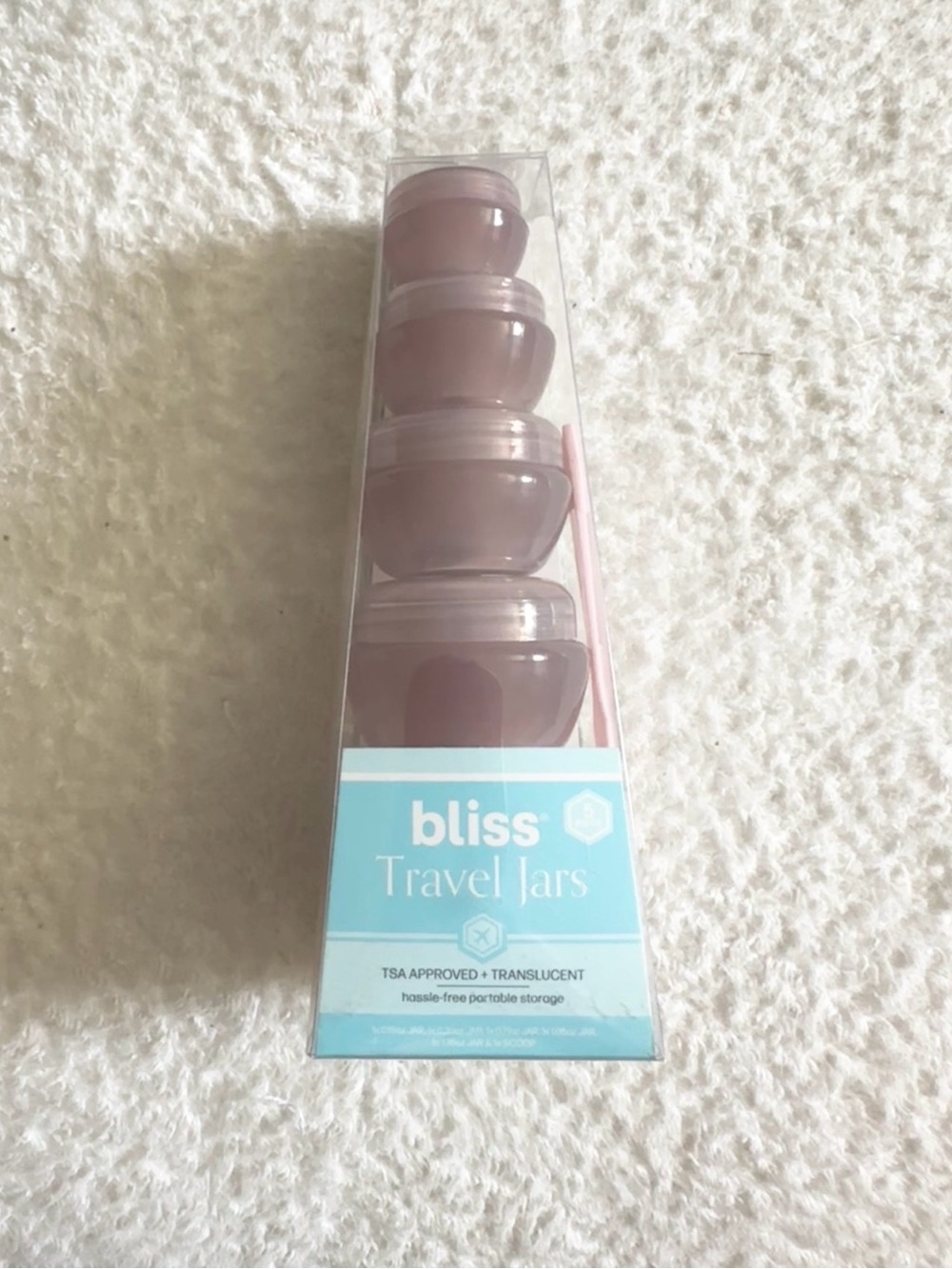 Bliss Translucent Pale Rose Travel Jars - 5 Pack